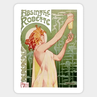 Absinthe Robette 1896 Vintage Poster Restored Sticker